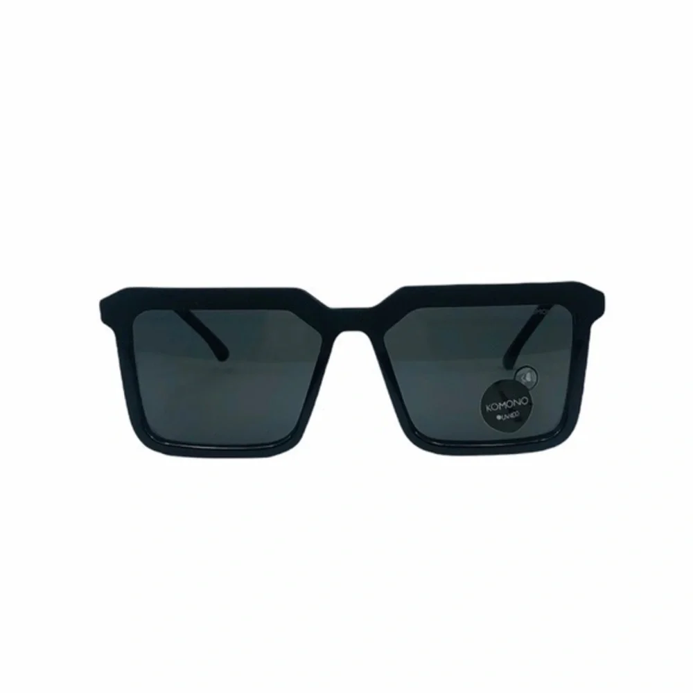 KOMONO Benicio Black Rubber Glossy Sunglasses NWT
